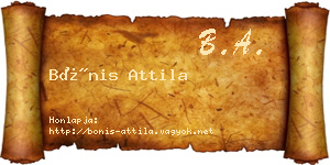 Bónis Attila névjegykártya