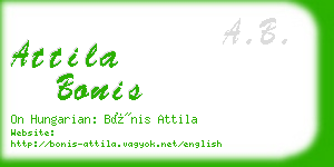 attila bonis business card